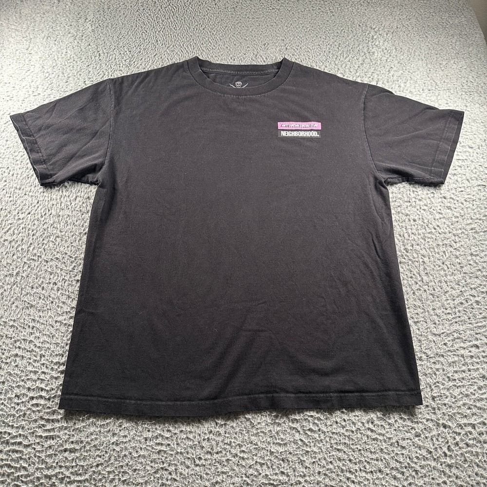 Neighborhood x Anti Social Social Club Shirt Mens L‎ Black Graphic Crew Neck USA
